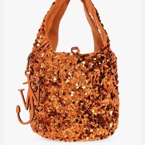 JW ANDERSON Orange Sequined Hobo Bag